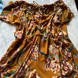Yellow floral romper